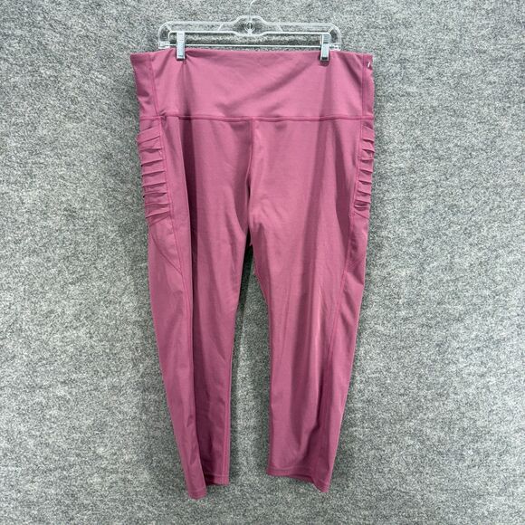 BSP Activewear Leggings Women 3X Plus Purple High Rise Capri Pull On Skinny - Picture 1 of 7